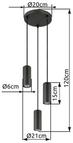 Globo 57918-3H - Lampadario a sospensione con filo JAMES 3xGU10/25W/230V