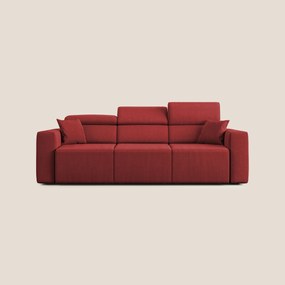 Orwell divano con 3 sedute estraibili in microfibra smacchiabile T11 rosso