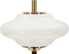 Lampada da tavolo bianca/nera con paralume in vetro (altezza totale 46 cm) Vintage – Mauro Ferretti