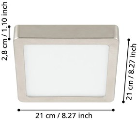 Plafoniera LED grigia 21x21 cm FUEVA 5 – EGLO