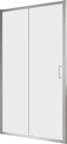 Porta doccia scorrevole L 196-202 cm x H 200 cm in vetro trasparente SP. 6 mm, profilo silver, serie Era