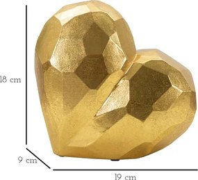 Vaso Heart Gold Cm 19X9X18