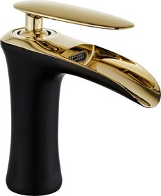 Mexen Lyra rubinetto da lavabo, nero/dorato - 745300-75