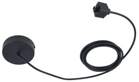 Alimentatore per binario monofase con piastra di montaggio rotonda nero - Iconic