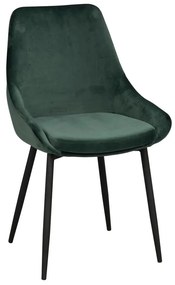 Set di 2 sedie da pranzo in velluto verde scuro Sierra - Rowico