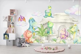 Adesivo murale per bambini mondo dei dinosauri 150 x 300 cm
