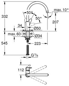 GROHE 31554001 - Miscelatore per lavello START CURVE cromo lucido