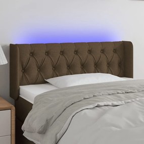 Testiera A Led Marrone Scuro 93x16x78/88 Cm İn Tessuto /