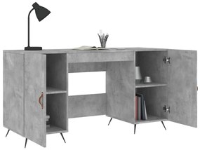 Scrivania grigio cemento 140x50x75 cm in legno multistrato