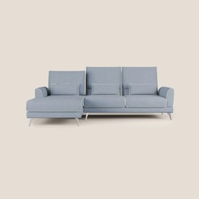 Tommy Divano angolare bicolore con relax e schienali traslanti in microfibra smacchiabile T11 carta da zucchero - bianco