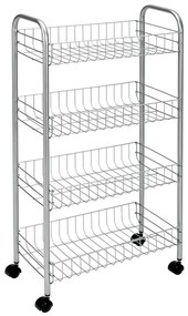 Scaffale mobile in metallo argento 41x84 cm Ascona - Metaltex