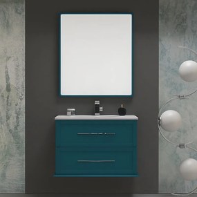 Mobile bagno con lavabo L 74 cm blu petrolio per vasca centrale Tiffany