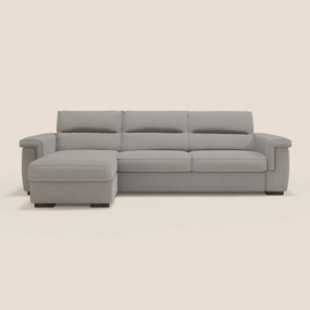 Magnolia divano letto angolare con Penisola Contenitore - Materasso H18 cm in tessuto smacchiabile T05 grigio