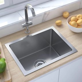 Lavello Da Cucina Lavorato A Mano İn Acciaio Inox /