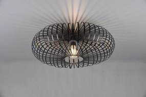 Johann plafoniera metallo ellisse nero d. 50cm 1 attacco e27