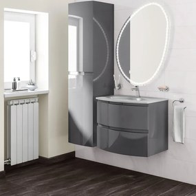 Mobile sottolavabo e lavabo Vague per vasca centrale antracite L 69 x H 55 x P 52 cm 2 cassetti