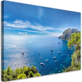 Quadro su tela, Panorama delle navi marine dell'isola