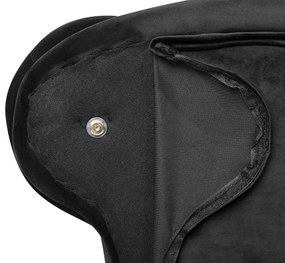 Chaise longue destra in velluto nero NIMES Beliani