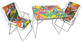 Set tavolo campeggio con 2 sedie tropical