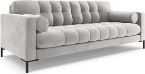 Divano Bali 3 posti in velluto con gambe nere - L177cm