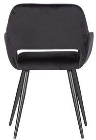 Set di sedie da pranzo nera in imbottito con braccioli 2 pz Jelle – WOOOD