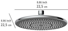 WENKO 24926100 - Soffione doccia WATERSAVING SYSTEM 22,5x22,5 cm cromo lucido/grigio