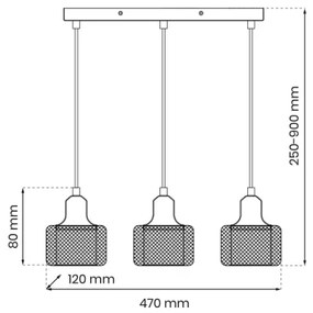 Lampadario a sospensione con filo LUMI 3xG9/8W/230V