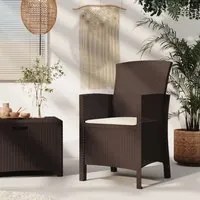 Sedia da Giardino con Cuscino in Rattan PP Marrone 318225