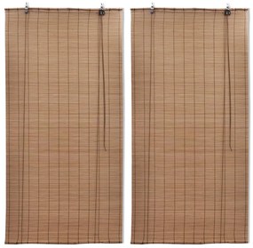 Tende A Rullo İn Bambù 2pz 80x160cm Marroni /