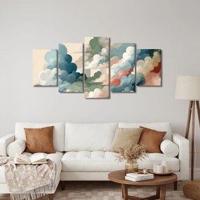 Quadri 5 pezzi – Nuvole colorate in sogno astratto