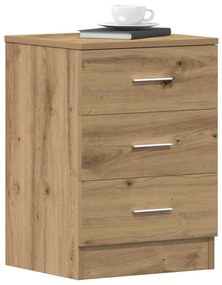 Comodini 2 Pz Rovere Artigianale 38x35x55 Cm Legno Multistrato /