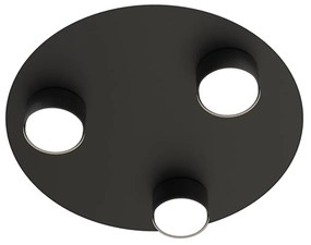 Plafoniera Moderna Dioniso Acciaio Nero 3 Luci Gx53 Ip20
