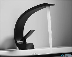 GB1424-zs: Rubinetto per lavabo EYN GB1424 con LED in più finiture, tra cui oro e nero opaco — Nero