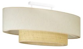 Duolla - Lampadario a plafone DOUBLE OVAL NATURE 2xE27/15W/230V color crema/beige
