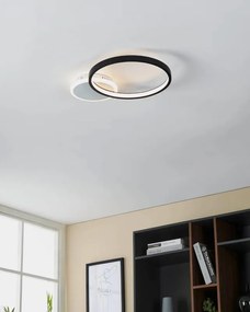 Plafoniera LED Gafares Ø 40 cm nero IP20 cct da bianco caldo a bianco freddo con regolazione di temperatura, 2100 lumen EGLO