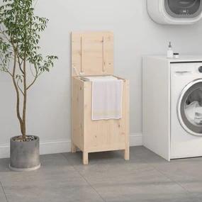 Contenitore Per Bucato 44x44x76 Cm Legno Massello Pino /