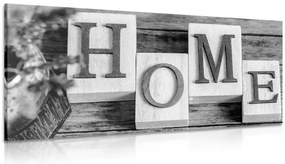 Quadro su tela – Lettere Home in bianco e nero