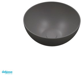 Lavabo D'Appoggio In Ceramica Finitura Cenere Opaco Da Diam.40 cm