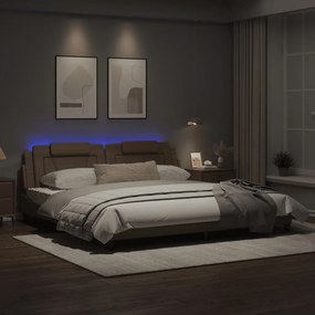 Giroletto con Luci LED Cappuccino 200x200 cm in Similpelle