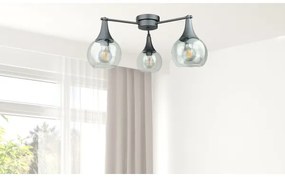 Lampadario a plafone STAR 3xE27/60W/230V nero/limpido