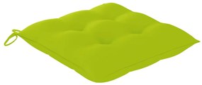 Sedie da giardino cuscini verde brillante 4 pz massello di teak