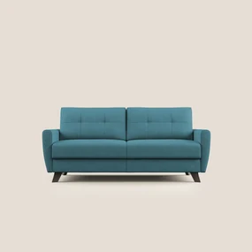 Callisto Divano letto matrimoniale in tessuto morbido impermeabile T02 azzurro 208 cm (mat. 160x197)