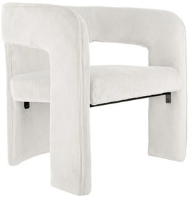 Poltrona in velluto a coste bianco Vigor - Leitmotiv