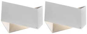 Set di 2 lampade da parete di design bianche - Fold