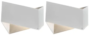 Set di 2 lampade da parete di design bianche - Fold
