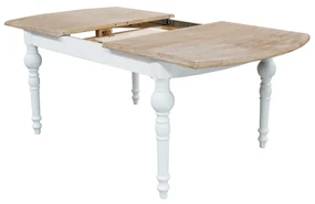 CROSS - tavolo vintage allungabile in legno con piano stondato