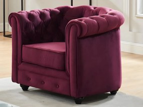Poltrona CHESTERFIELD in velluto Porpora