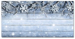Quadro acrilico Vacanze, fiocchi di neve, inverno, gelo 100x50 cm