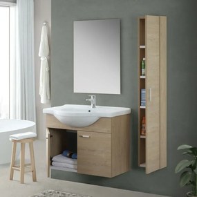 Pensile bagno sospeso 150 cm rovere dolomite con anta reversibile Desya