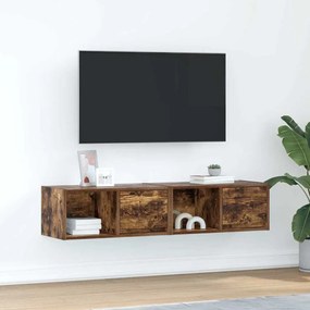 Mobili Tv 2 Pz Rovere Fumo 60x31x25,5 Cm Legno Multistrato /
